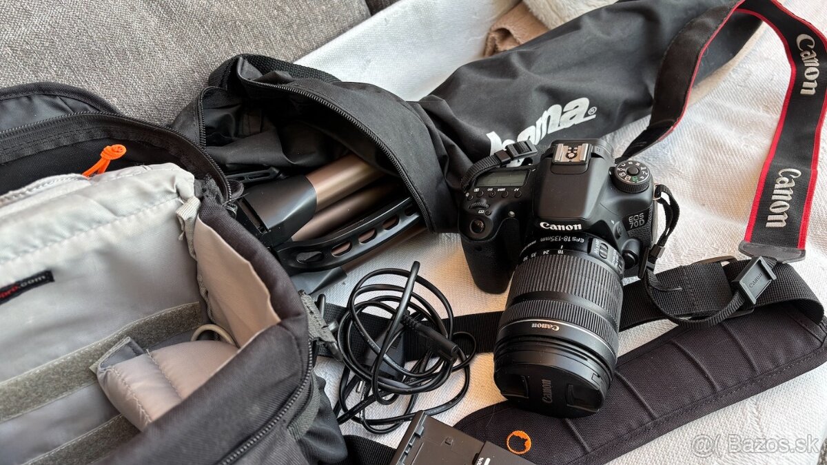 Canon EOS 70D + EF-S 18-135 IS STM, Hama Star 63 stativ, Low