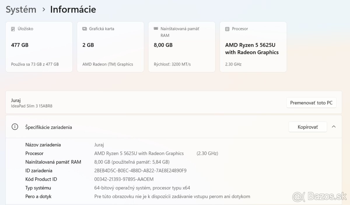 LENOVO IdeaPad Slim 3 15ABR8