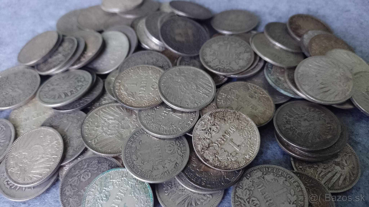 strieborne mince 1 Mark - Nemecke cisarstvo