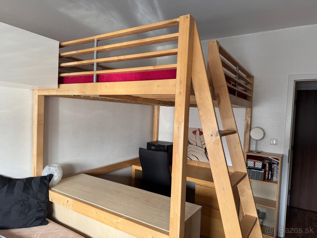 IKEA vyvýšená posteľ STORÅ 140x200 + stôl – Petržalka
