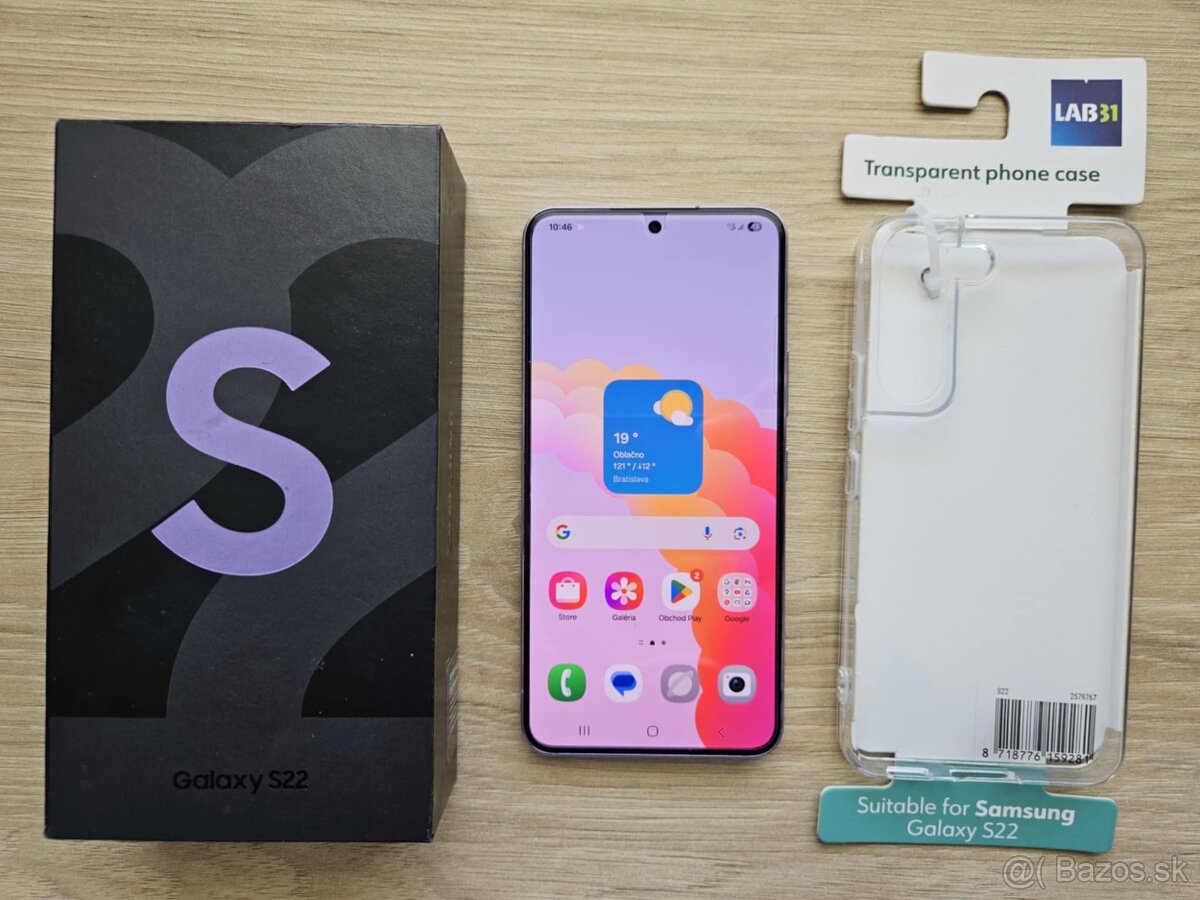 Samsung Galaxy S22 5G 8GB/128GB,fialov, ako novy,zaruka,kryt