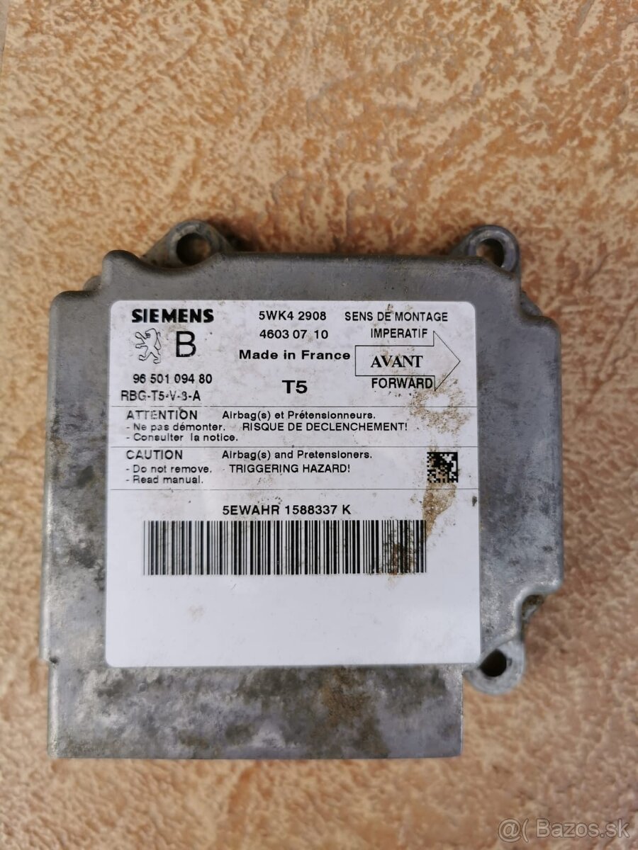Peugeot 307 SW - Riadiaca jednotka Airbag