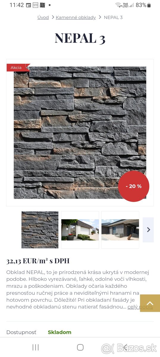 Azteca natural obklad brick soft nepal