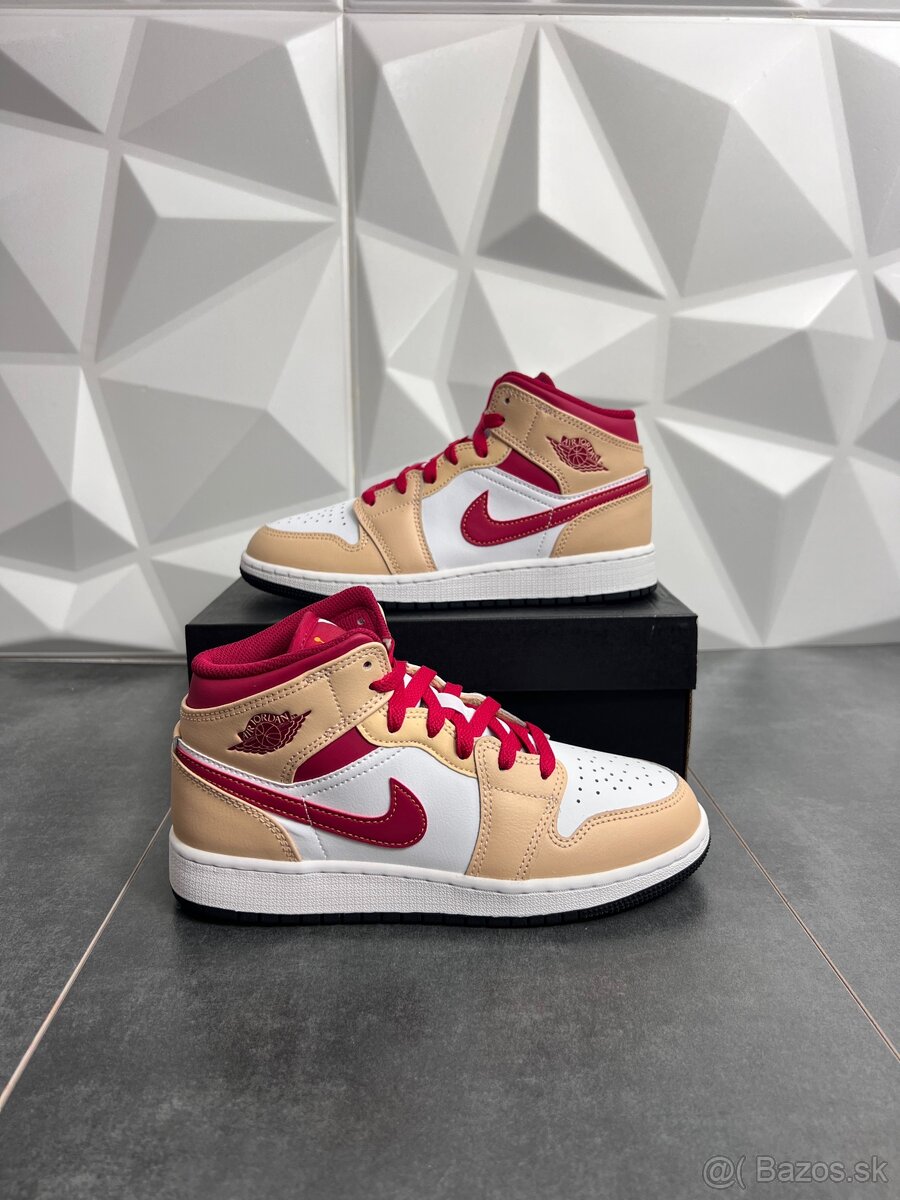 Nike Air Jordan 1 Mid Light Curry Cardinal