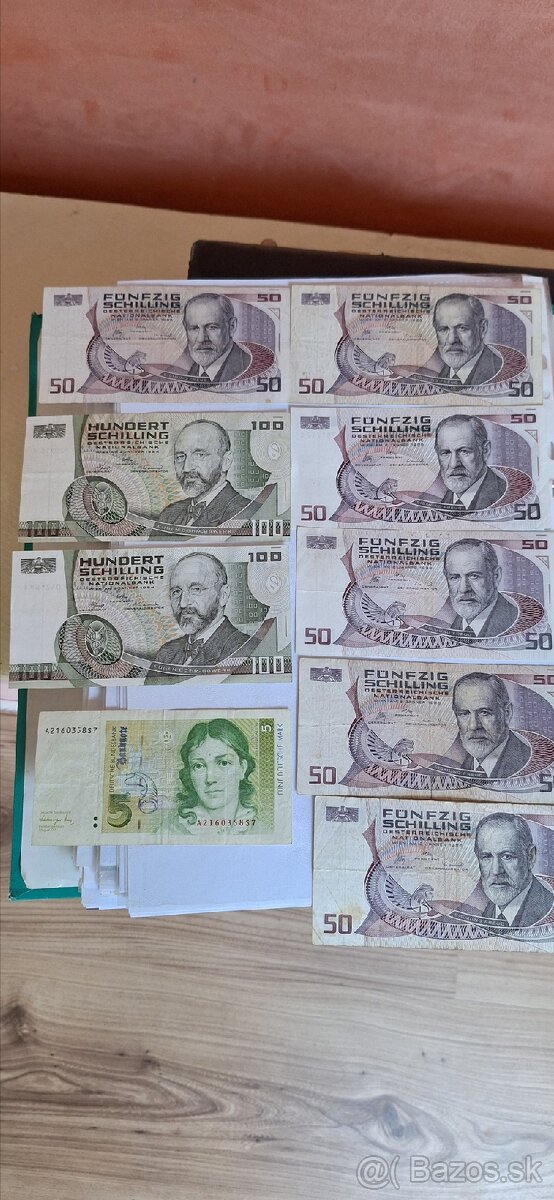 Predam bankovky rakusky schiling používané do 2002