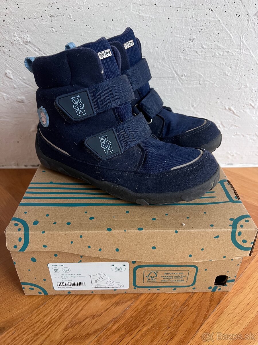 AFFENZAHN zimné zateplené topánky/čižmy, modrá