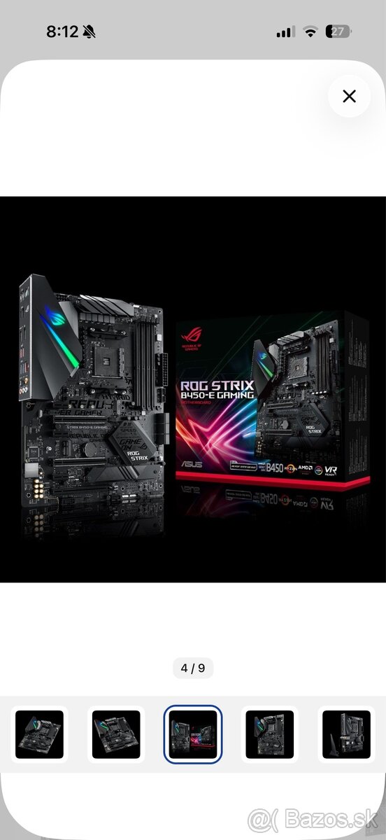 ASUS ROG STRIX B450-E GAMING + Ryzen 7 2700X