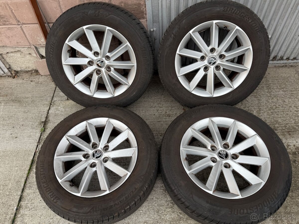 16" Elektrony SKODA 5x112 s letnymi pneu 215/60 R16