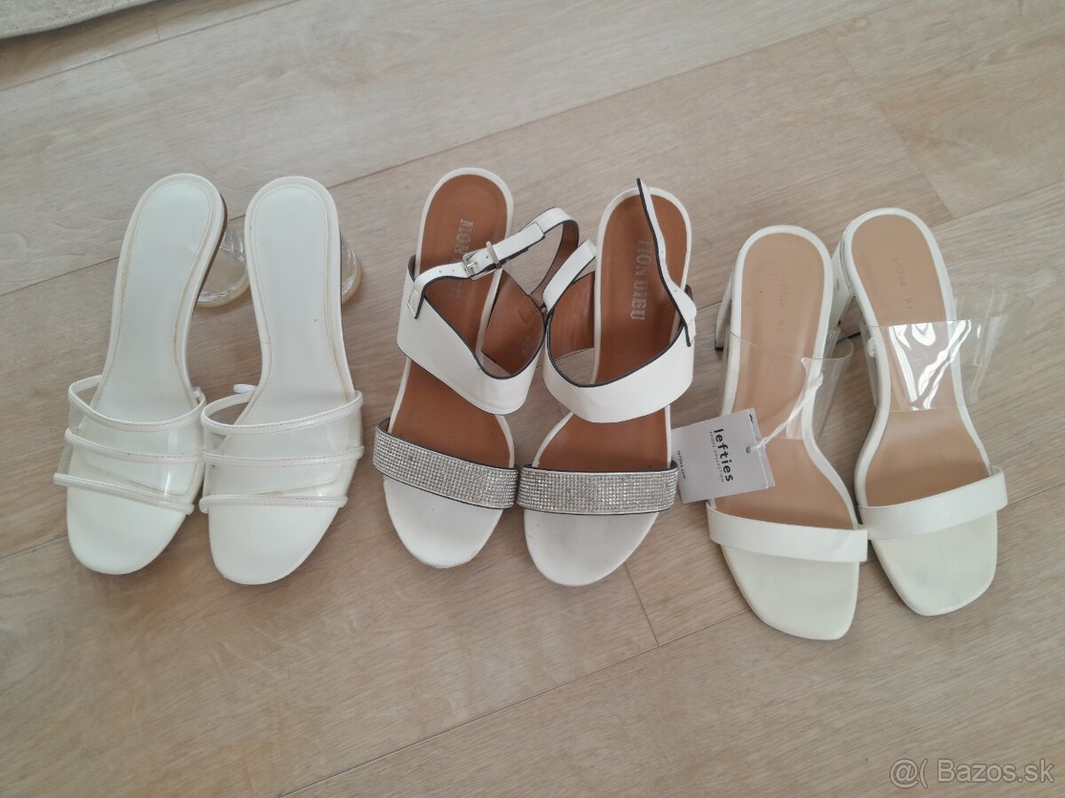 ZARA a iné SANDALE biele v.37 -38