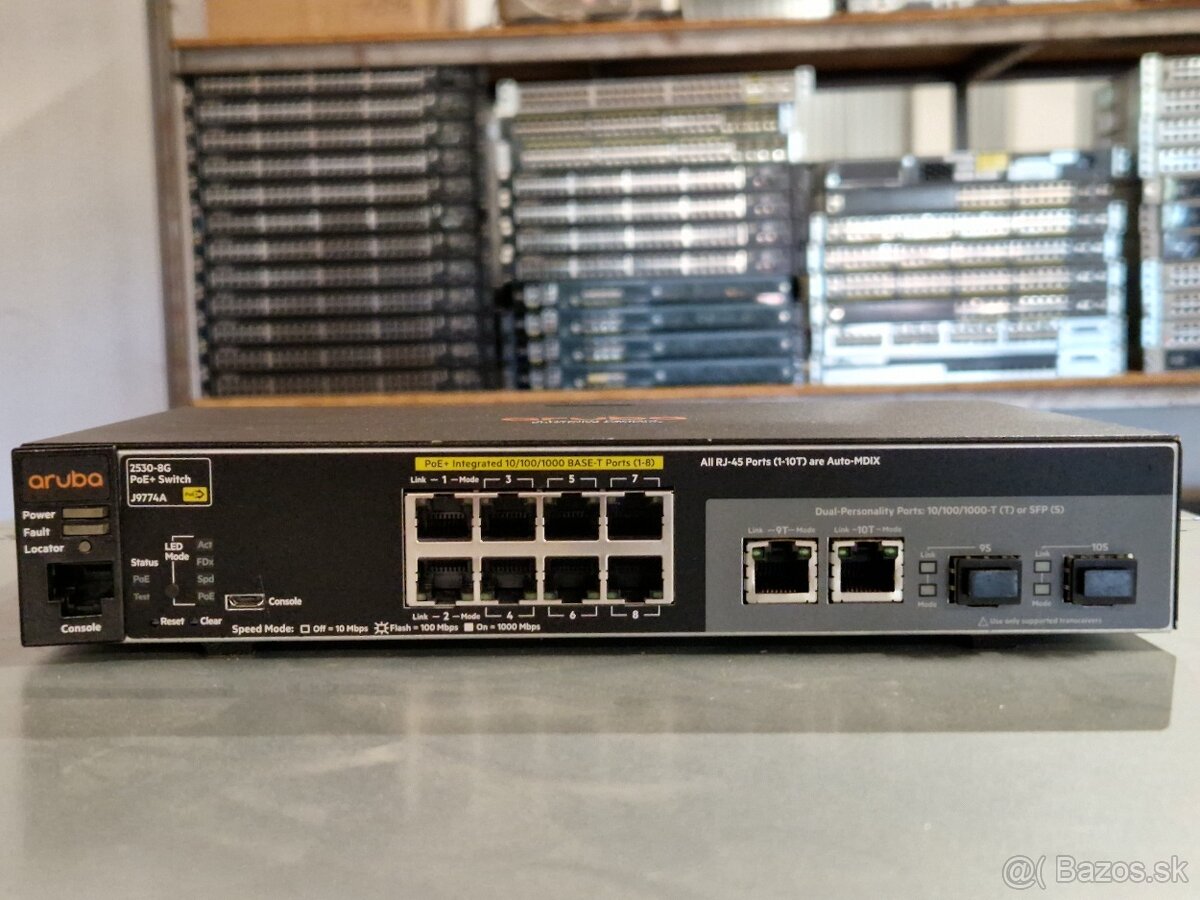 HPE Aruba 2530-8G POE+ Fanless switch