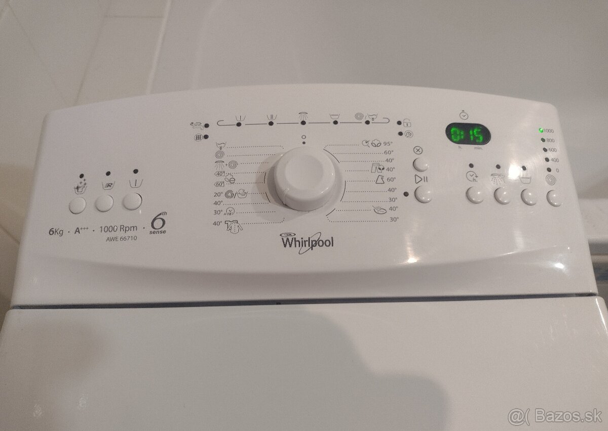 Predaj práčky WHIRLPOOL - plnenie zhora.