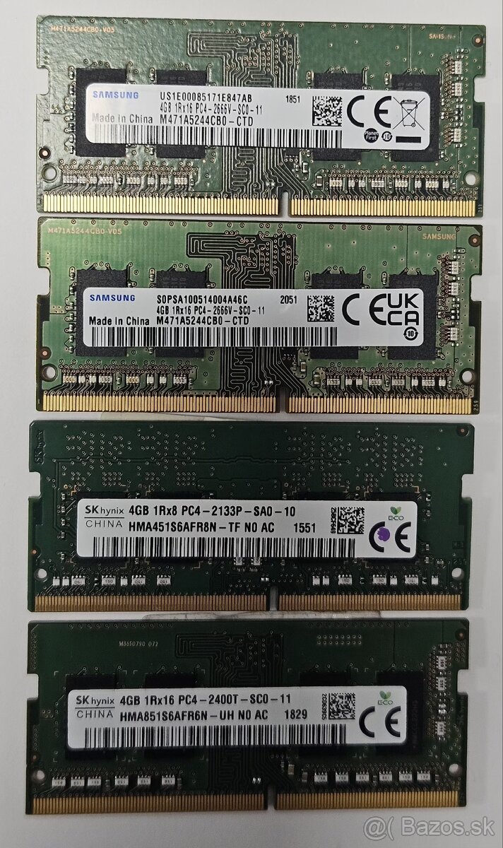 Notebookové pamäte DDR4 4x4GB