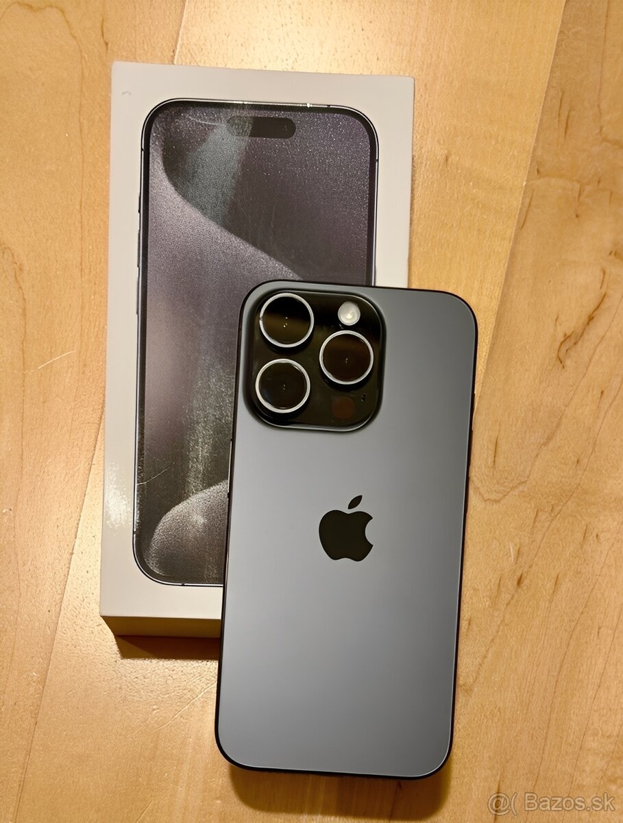 iPhone 15 Pro Černý Titan BATERIE 100% TOP