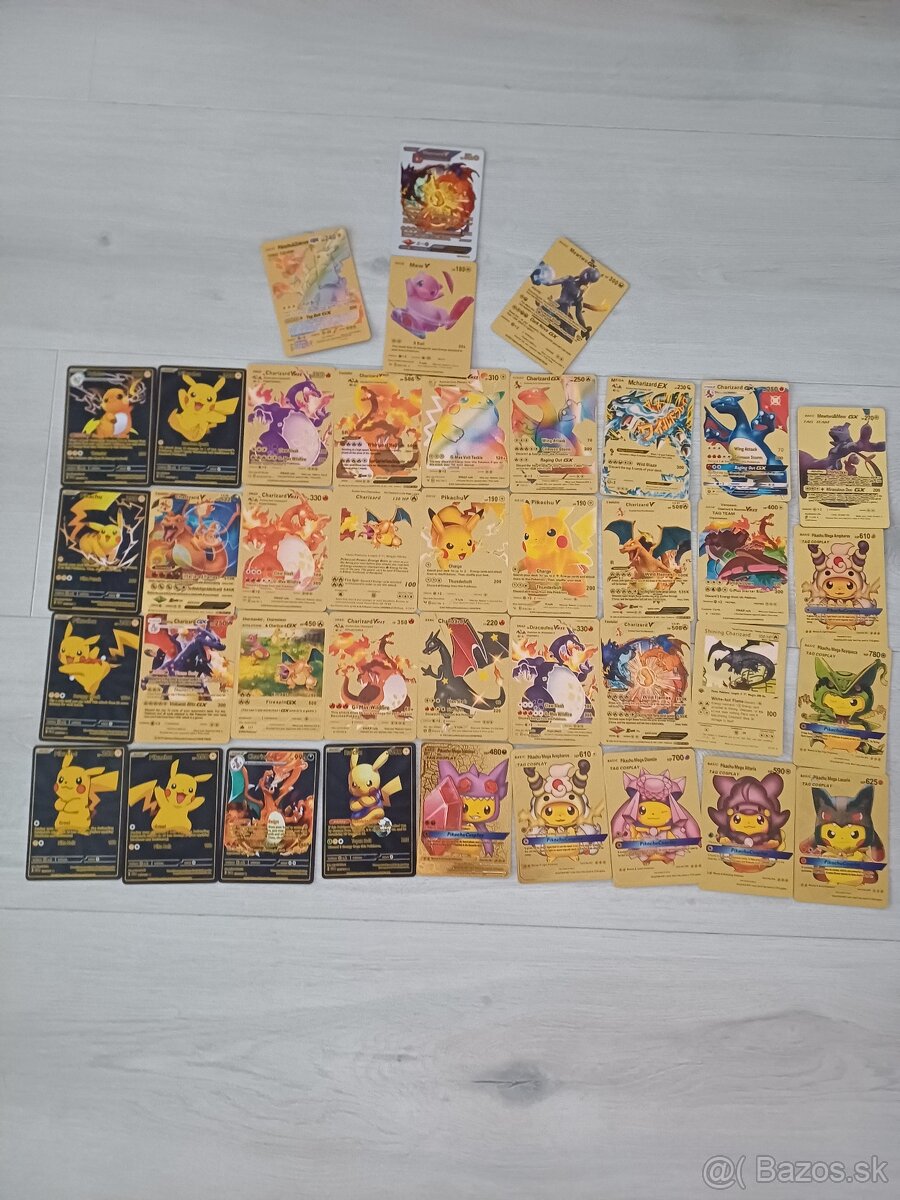 Zlaté a čierné pokémon karty