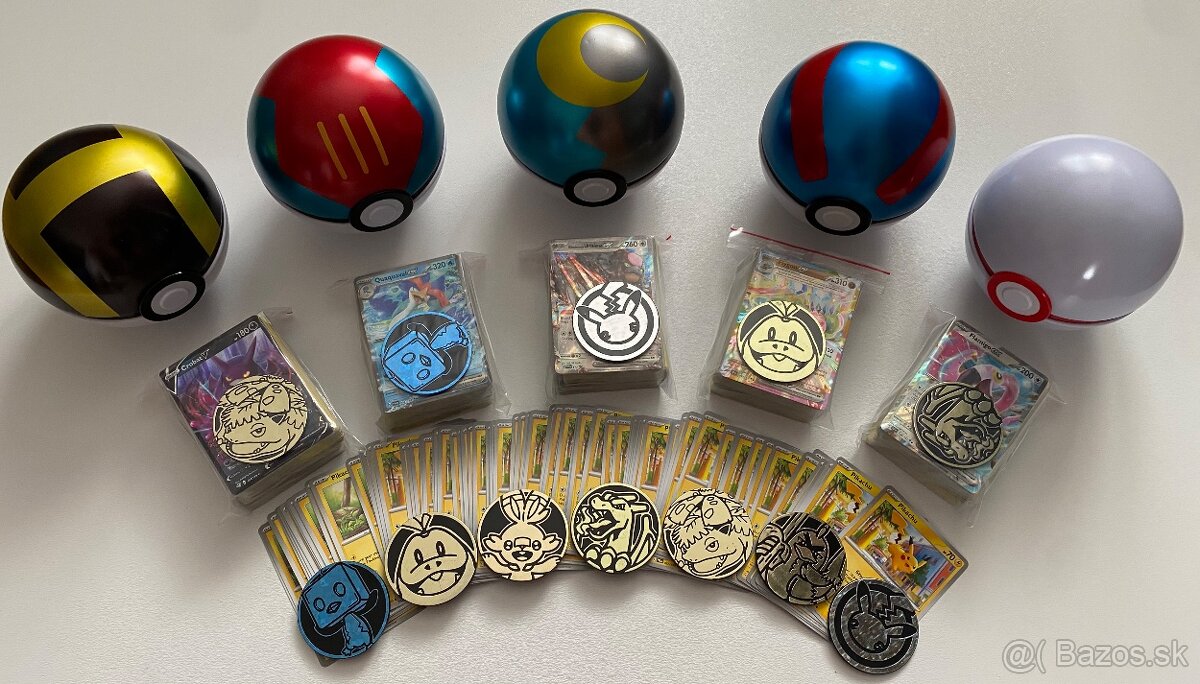 Pokemon Karty 100ks + Pokeball