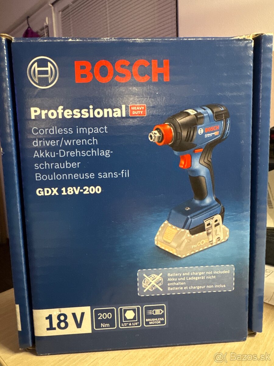Bosch GDX 18V-200 rázový uťahovák NOVÝ NEOTVORENÝ