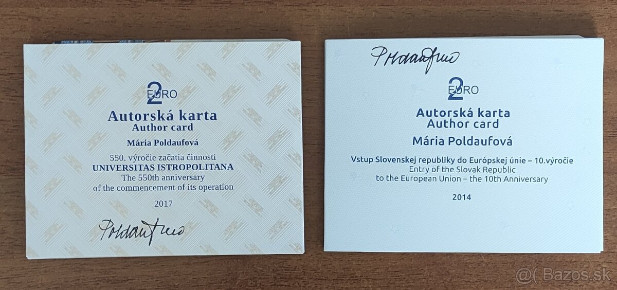 Autorské karty 2 eur
