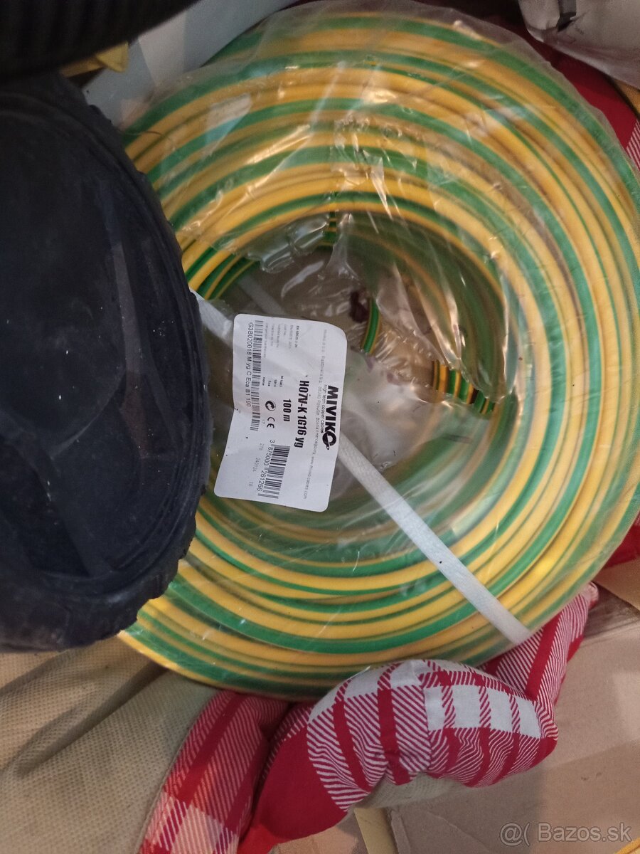 Uzemnovaci CYA 16mm2, stavba,elektrika, zeleno-zlty