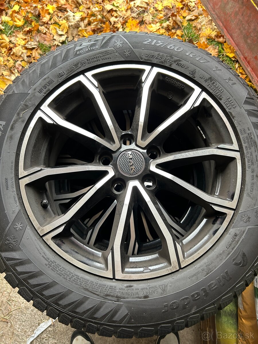 17” hliníkové disky MAK 5x114,3 + zimné 215/60R17