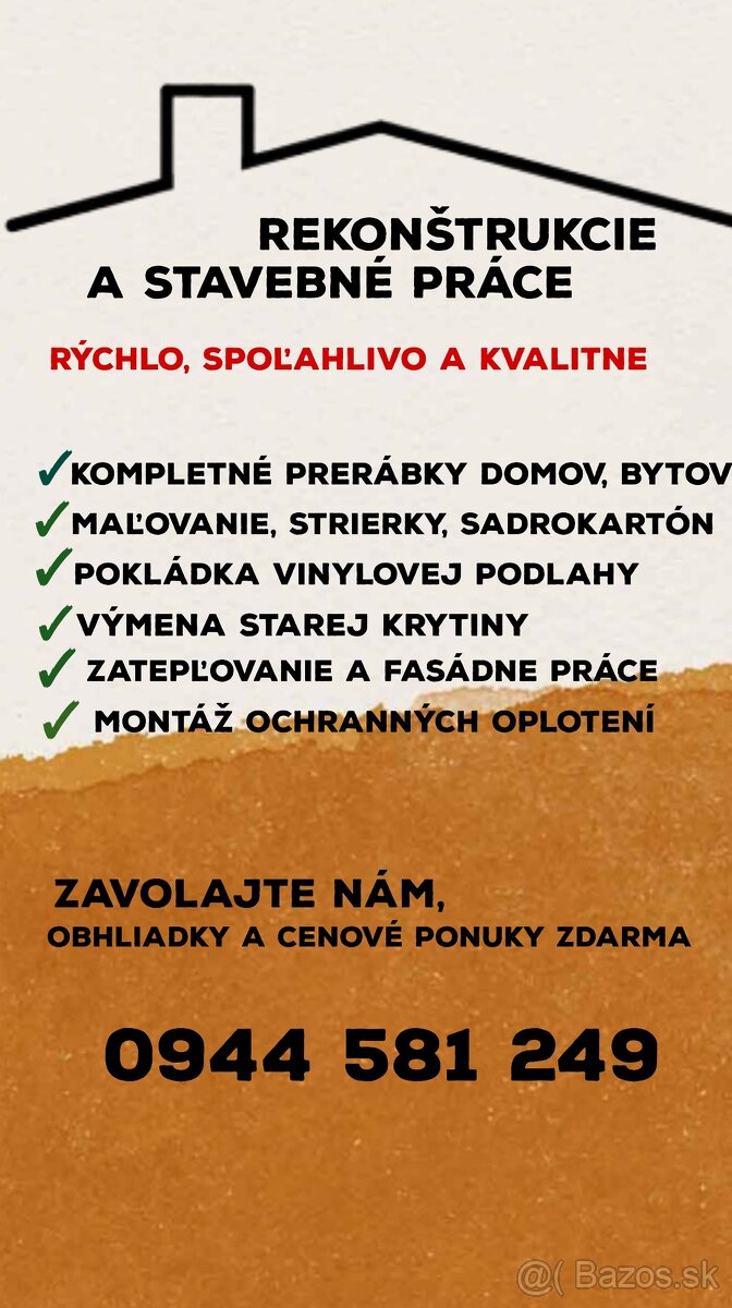 Rekonštrukcie a stavebné práce