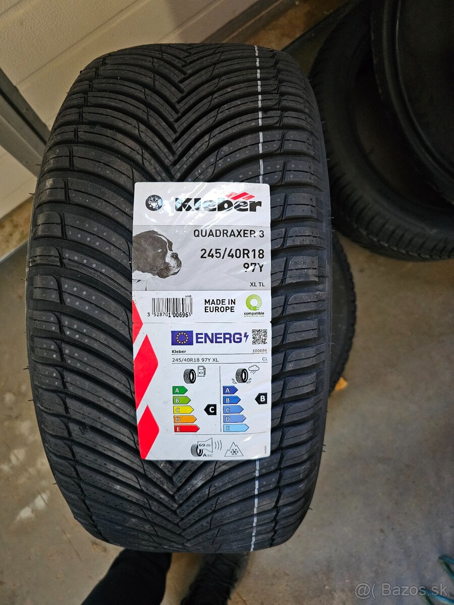 Predám nové celoročné pneu.KLEBER QUADRAXER 3 245/40 R18 97Y