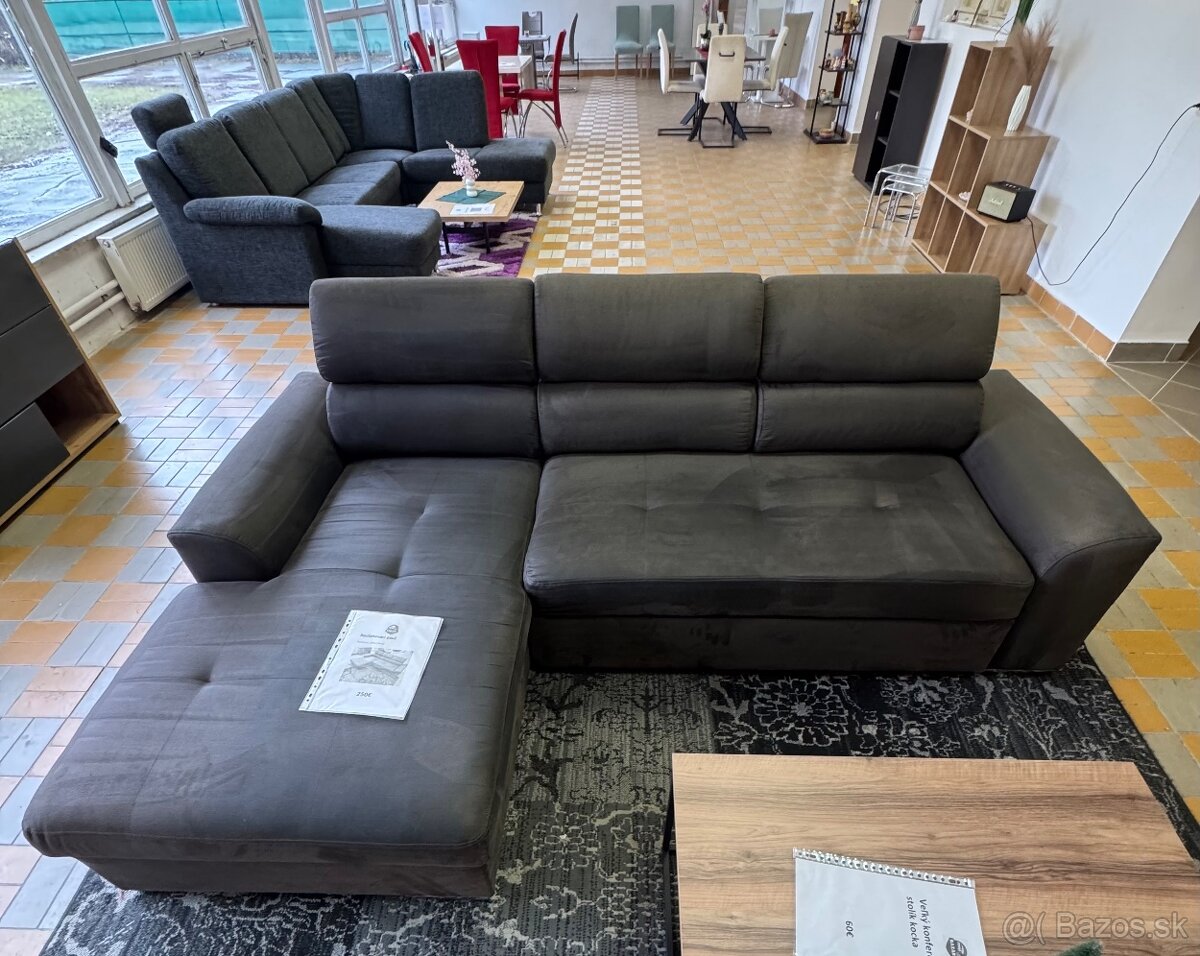Rohová sedačka – tmavosivá