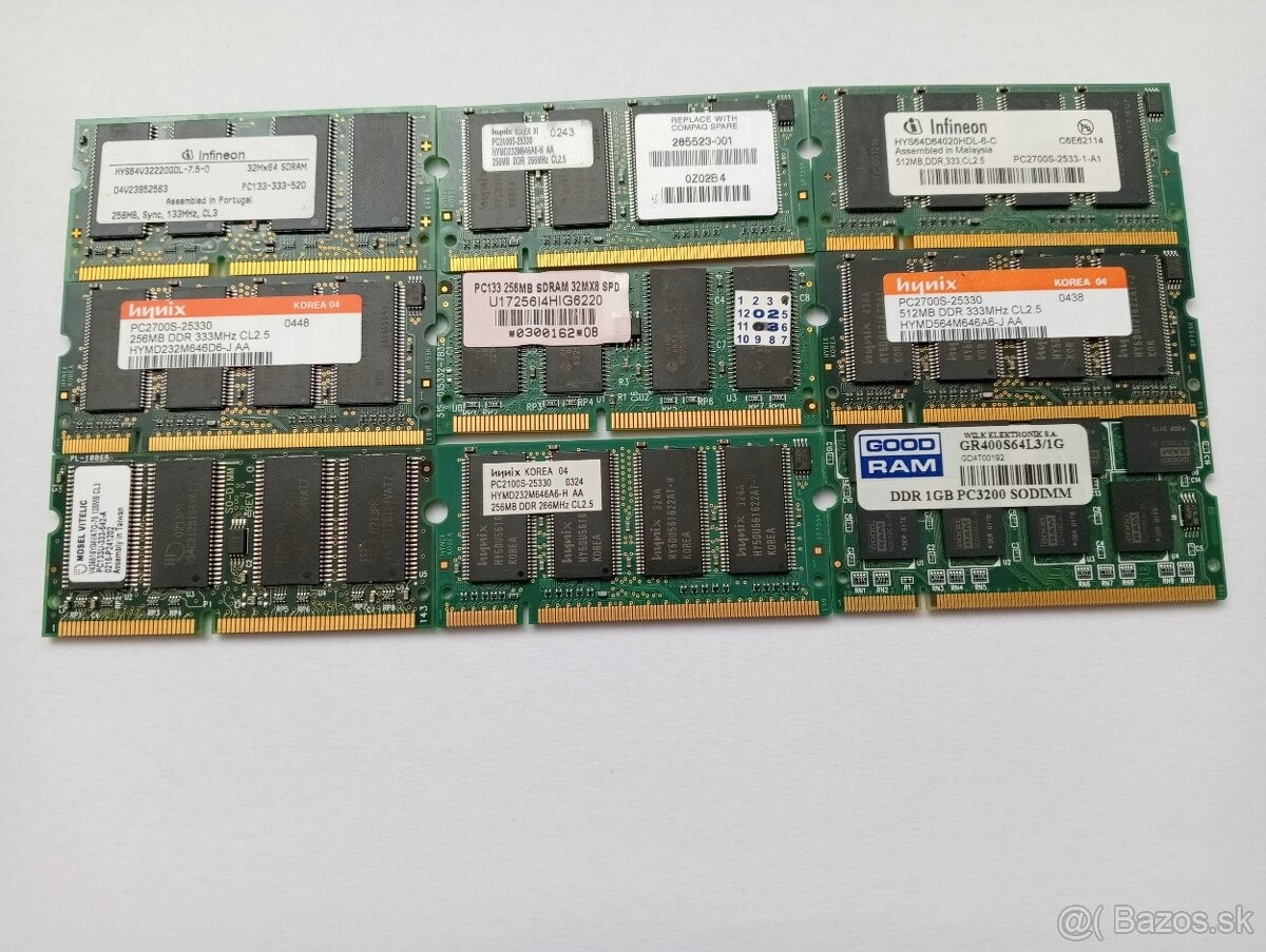 predám ram (pamäte) pre staré notebooky DDR (DDR1)