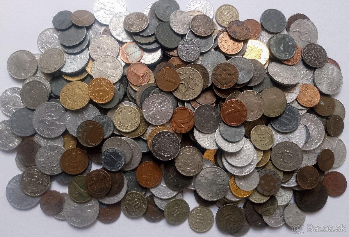 1kg mincí Rakúska.