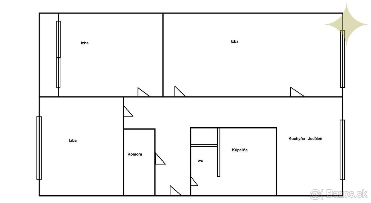 Prievidza / Útulný BYT 3+1, 3 posch., /Sever, 80 m2,