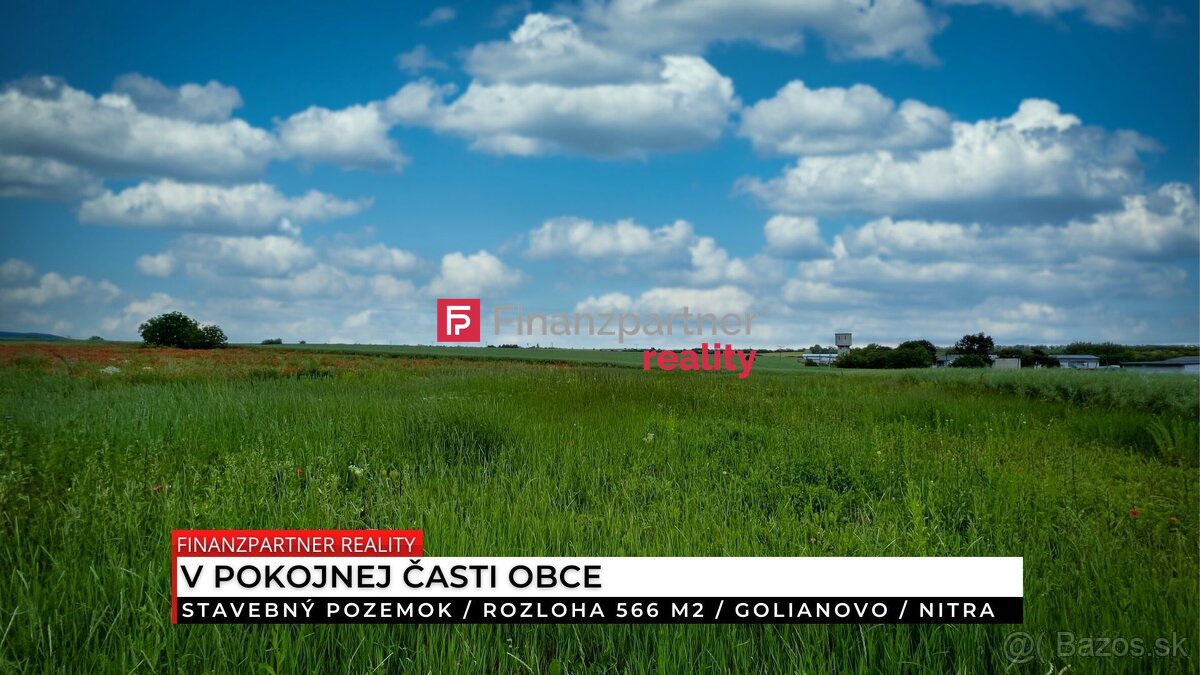 Stavebný pozemok 566 m², Golianovo, Nitra