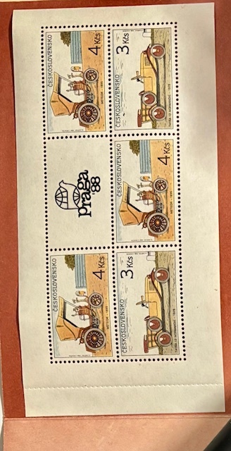 HISTORICKÉ AUTOMOBILY - Známkový sešitek 1988