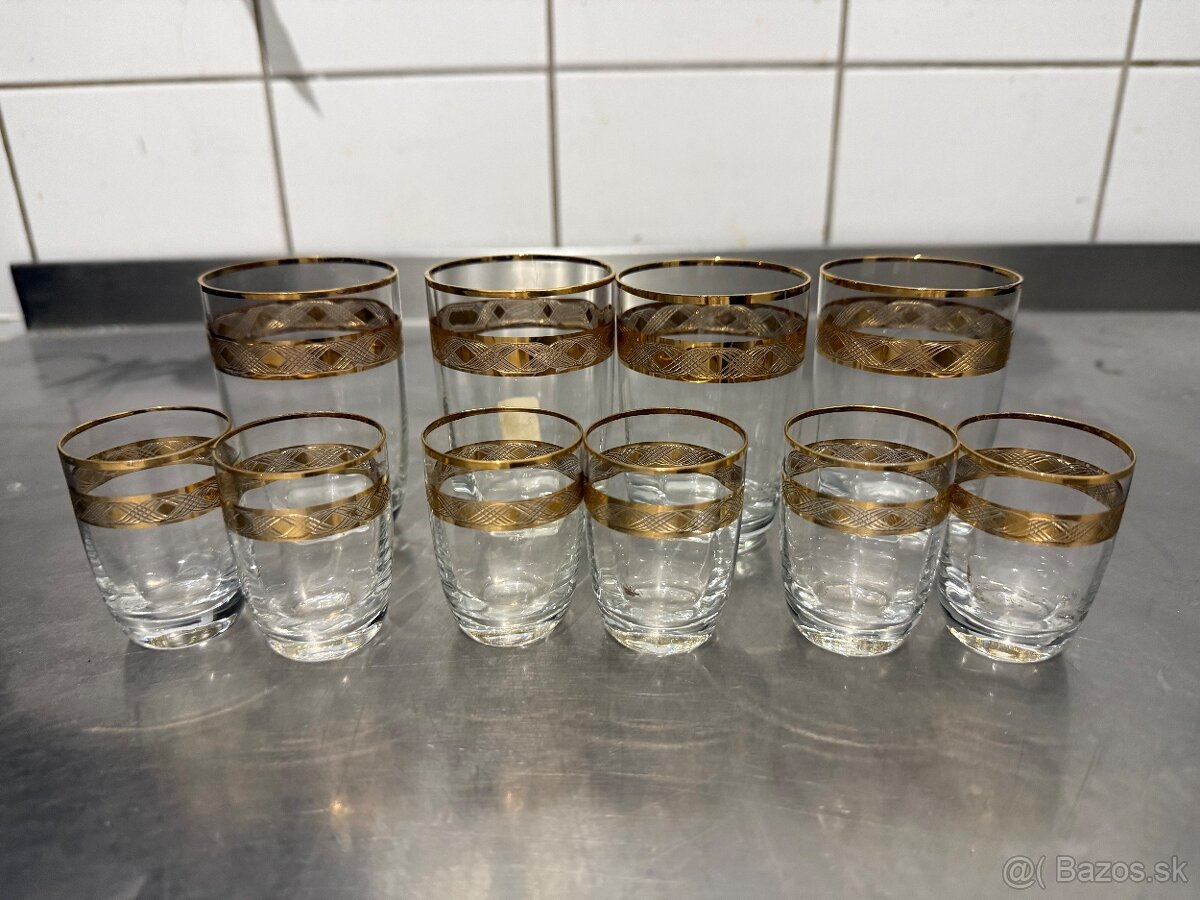 Zlatené poháre – vintage, sada