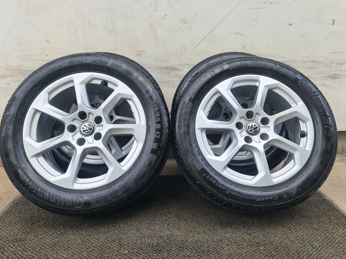 5X112 R17 + LETNE PNEU 215/55 R17 conti