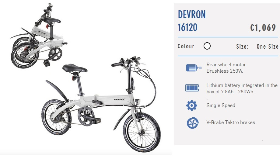 Skladačka DEVRON elektrobike 36V 250W (kolesa 16")