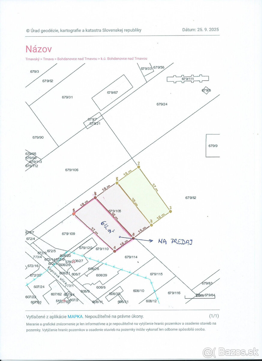 Stavebný pozemok v Bohdanovciach nad Trnavou