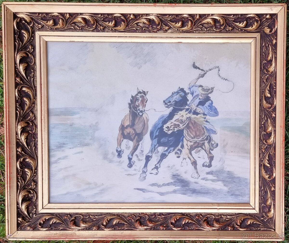 Starožitný obraz - Benyovszký - 63/53 cm