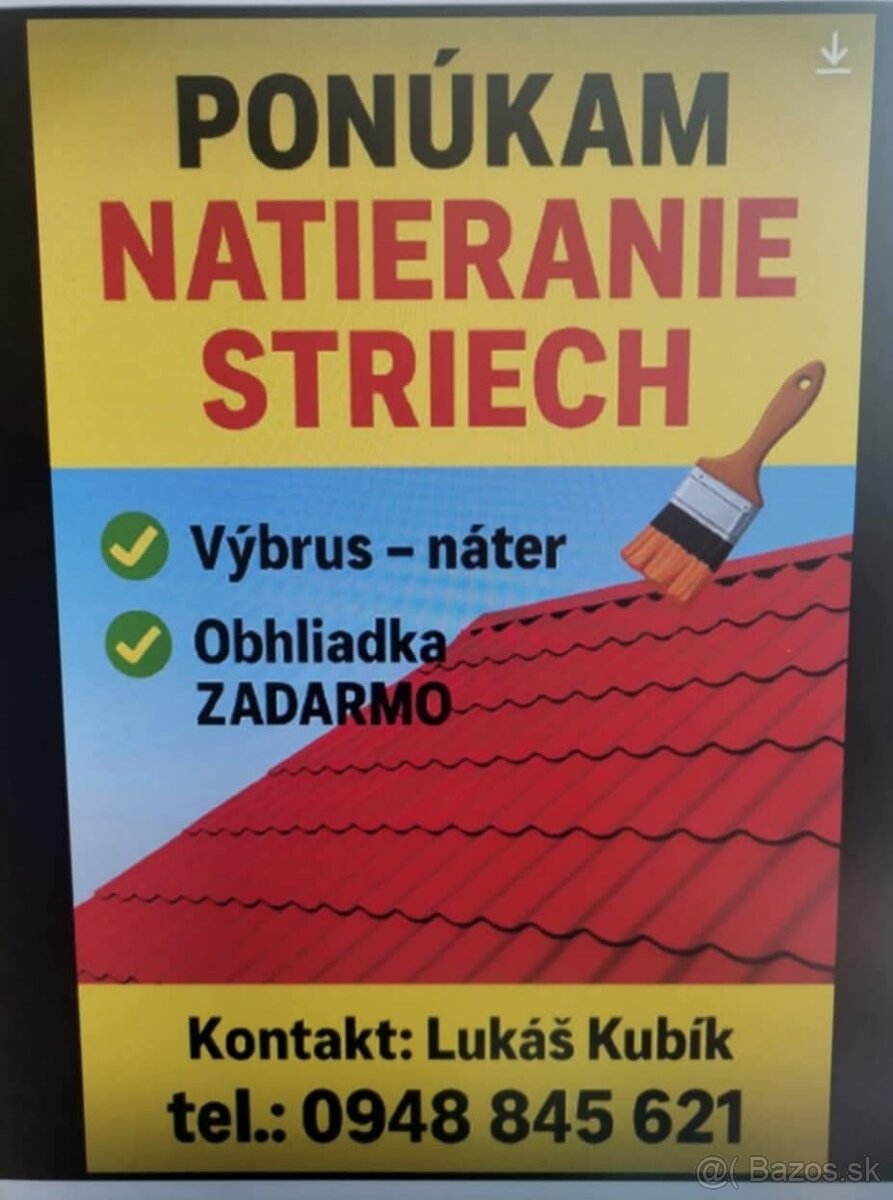 Náter plechových striech, žľabov