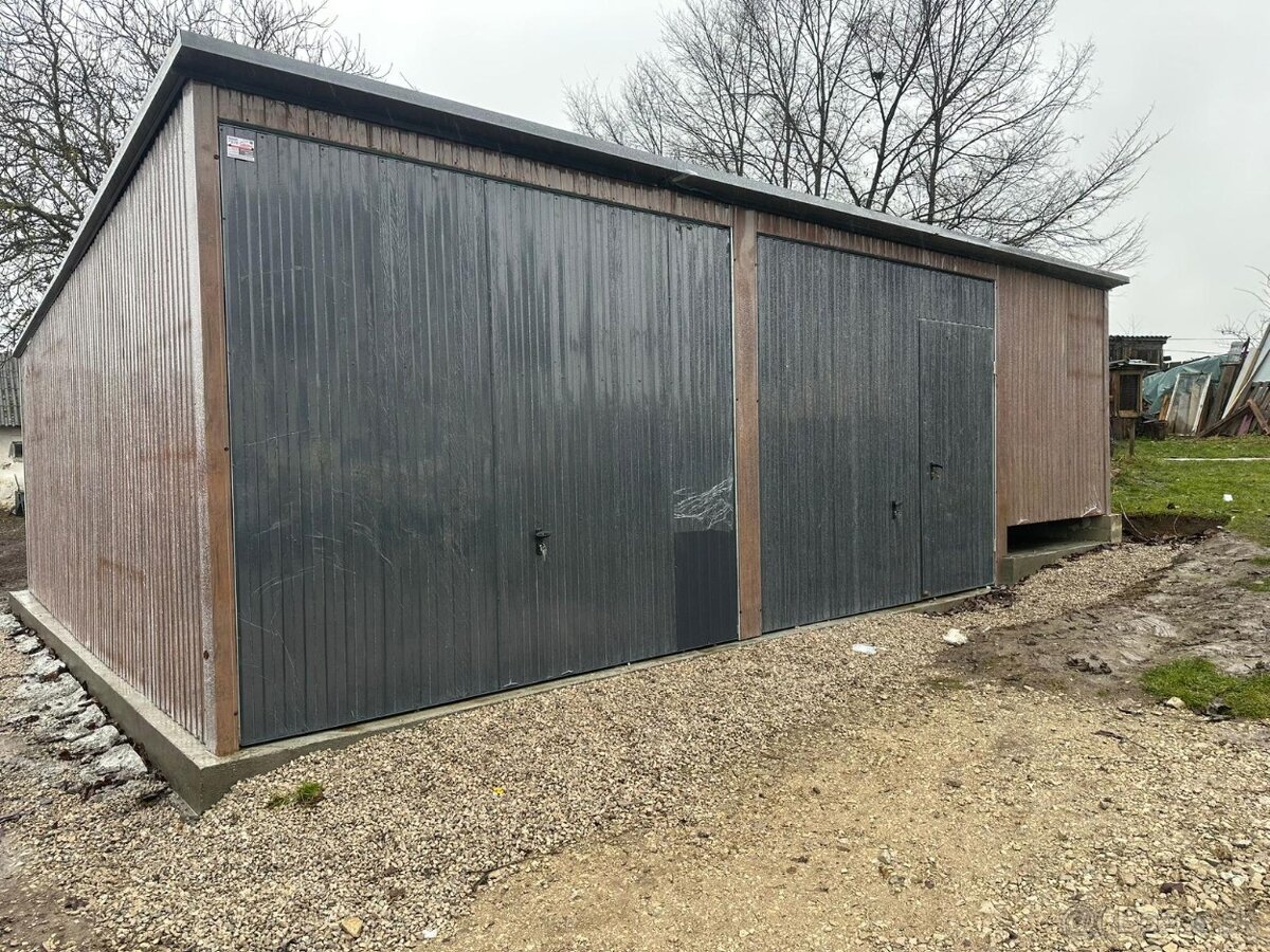 Plechová garáž 8x6m