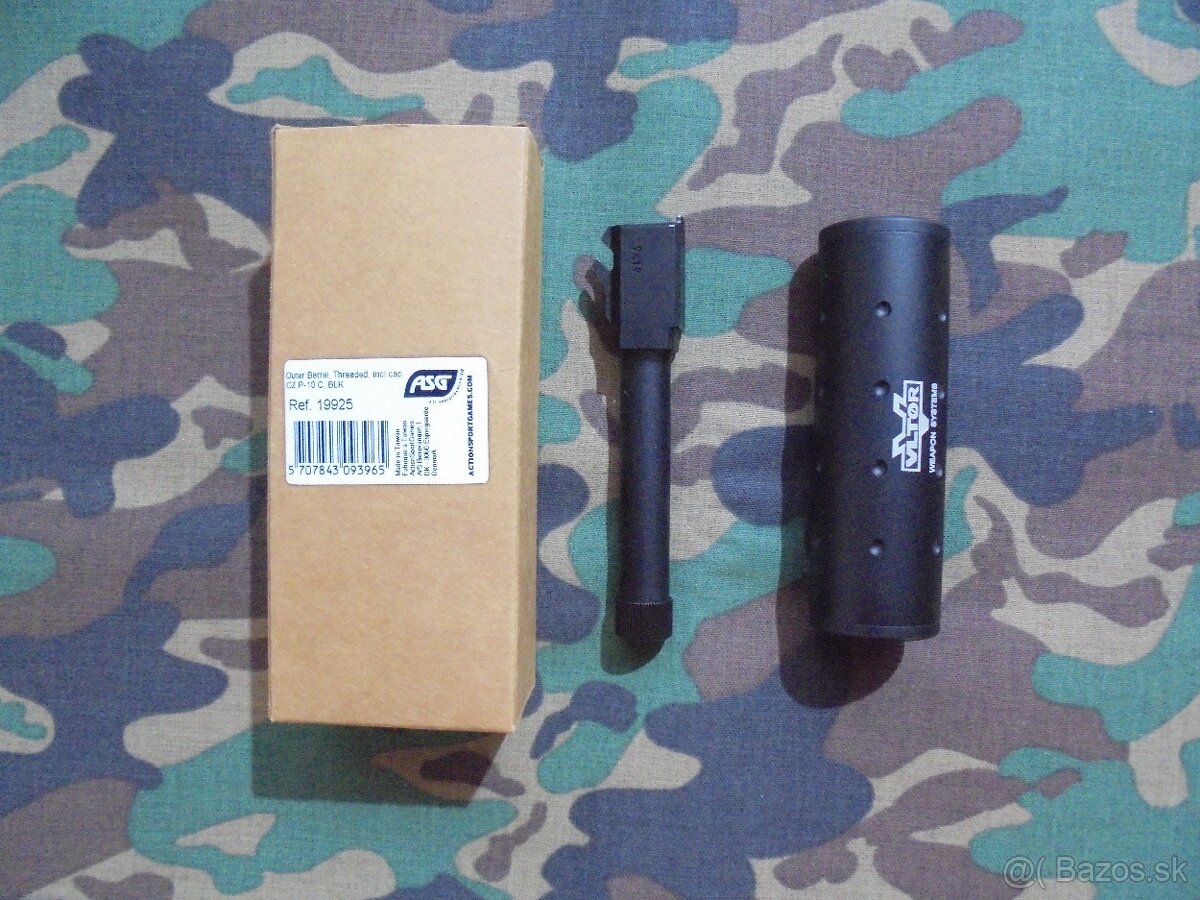 Vonkajšia hlaveň so závitom pre ASG CZ P-10C + tlmič.