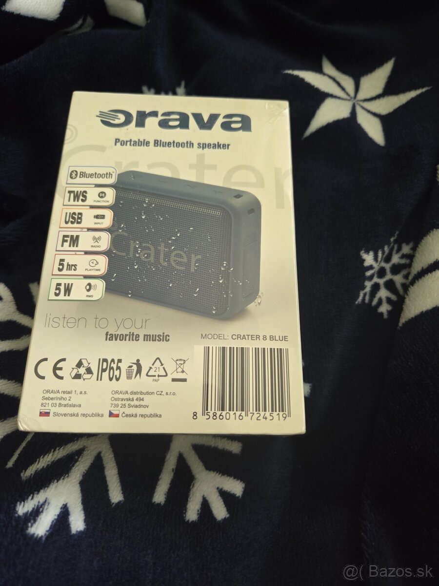 Orava crater 8 modrý nepoužívaný bluetooth reproduktor