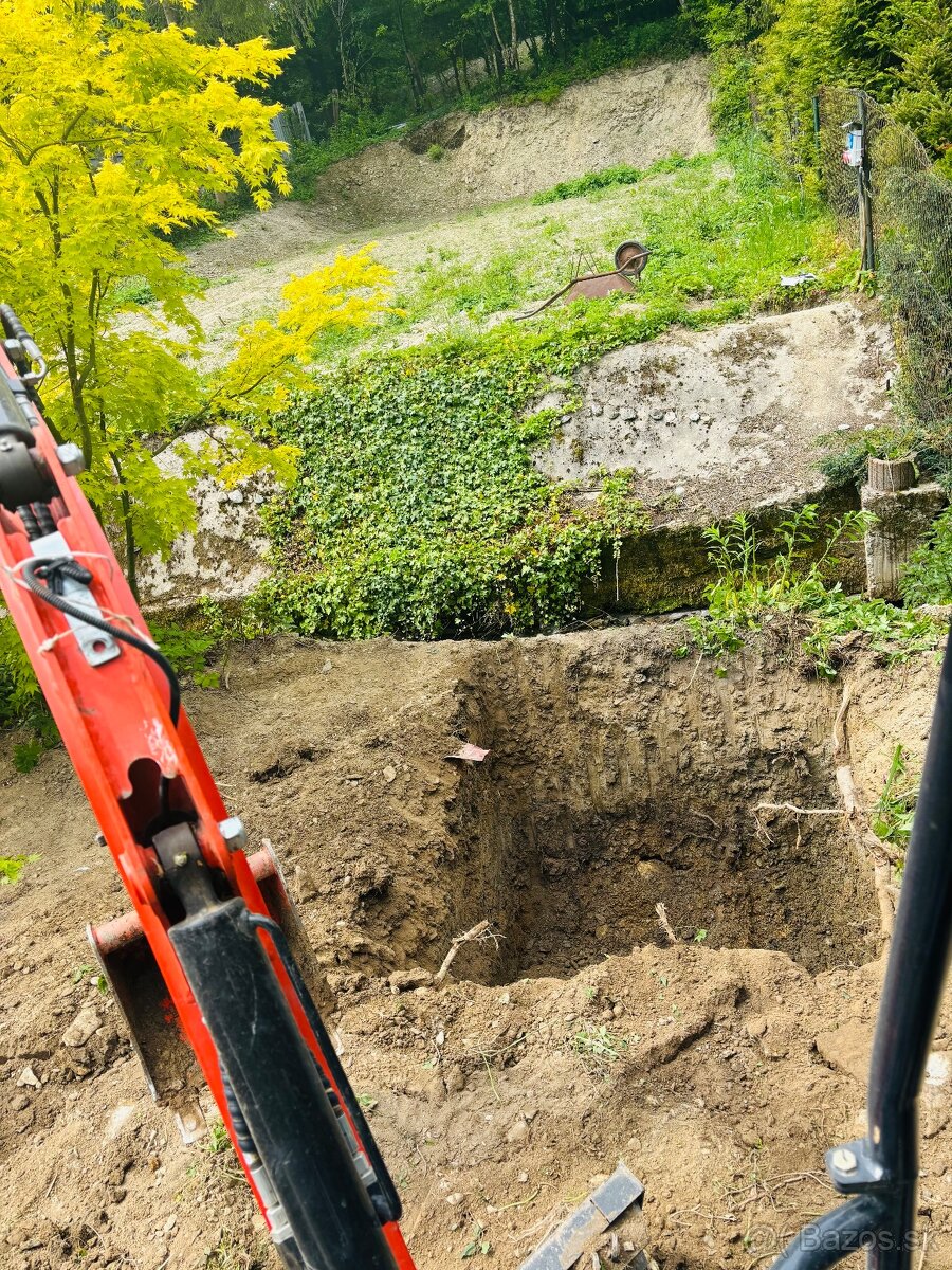 Vykopove prace minibagrom