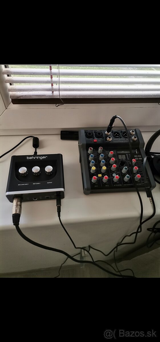 Zvuková karta Behringer mixpult Weimic mikrofón Tb 500