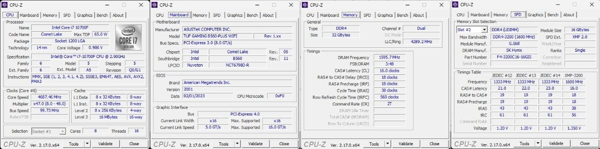 i7-10700F + 32GB DDR4-3200 + TUF GAMING B560 + COOLER