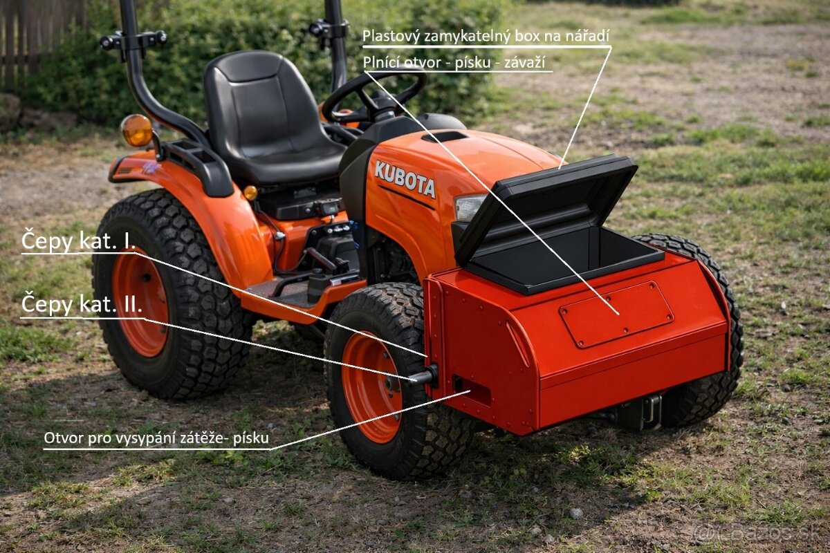 Box a závaží k traktoru