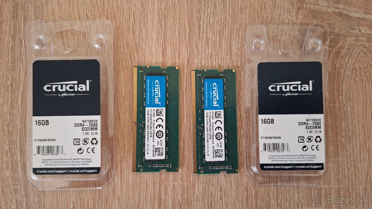2x 16GB DDR4 SODIMM Crucial