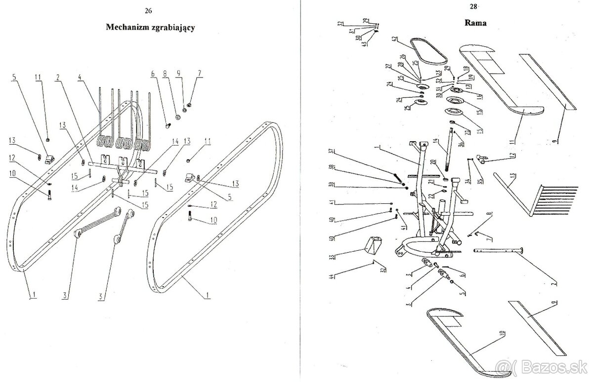 predám náhradné diely na pásovú hrabačku