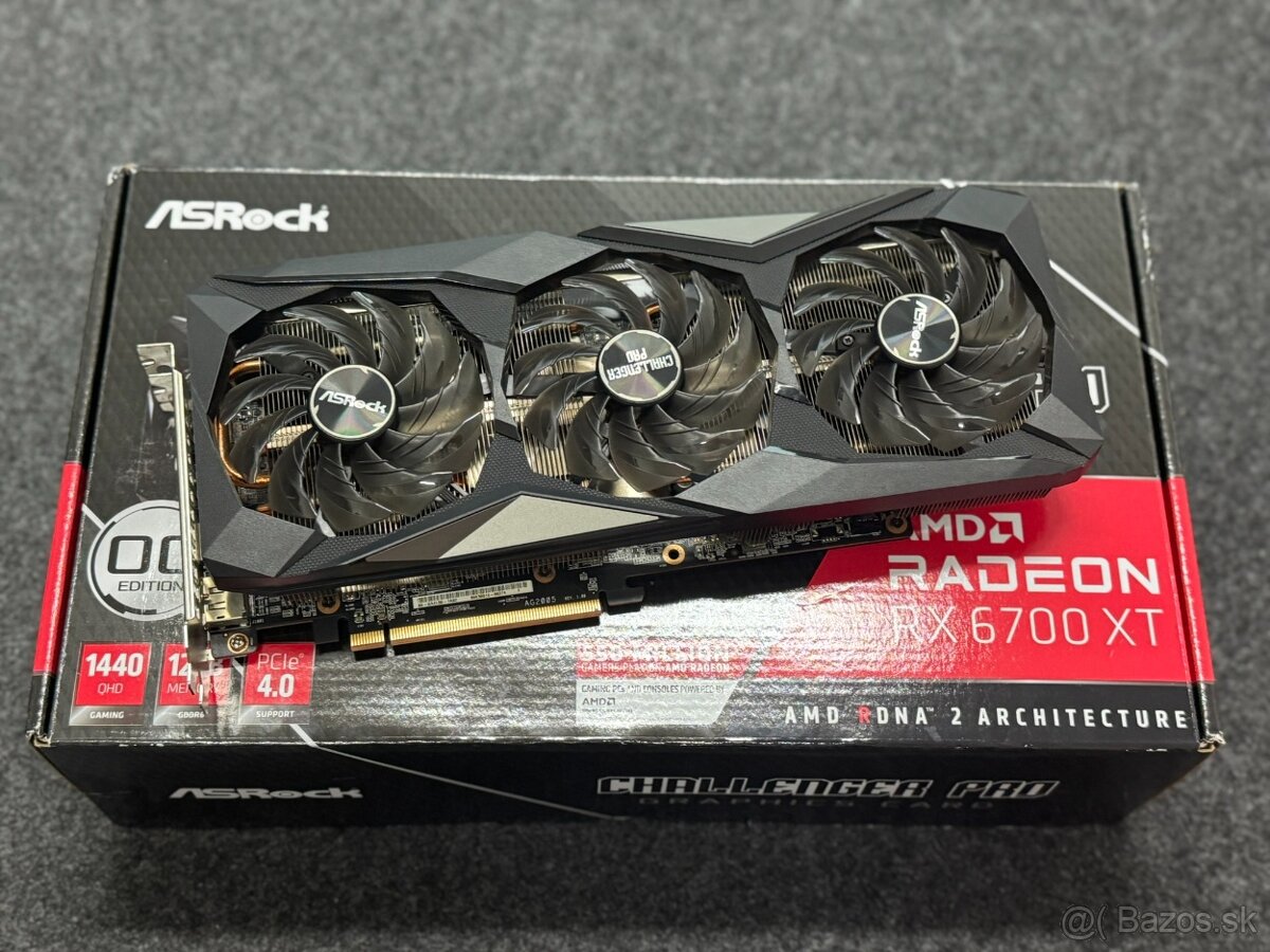 Predám kartu AsRock Radeon RX 6700XT CHALLENGER PRO OC 12G