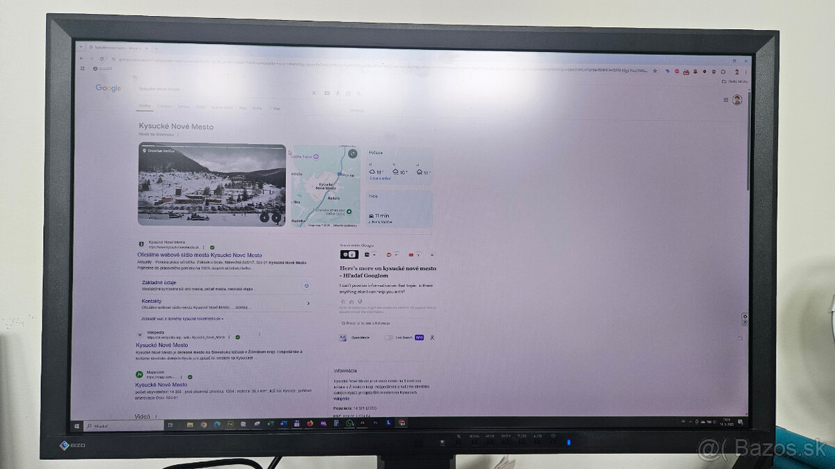 Predám 27 "EIZO FlexScan EV2736WFS3-BK, funkčný, nižší jas