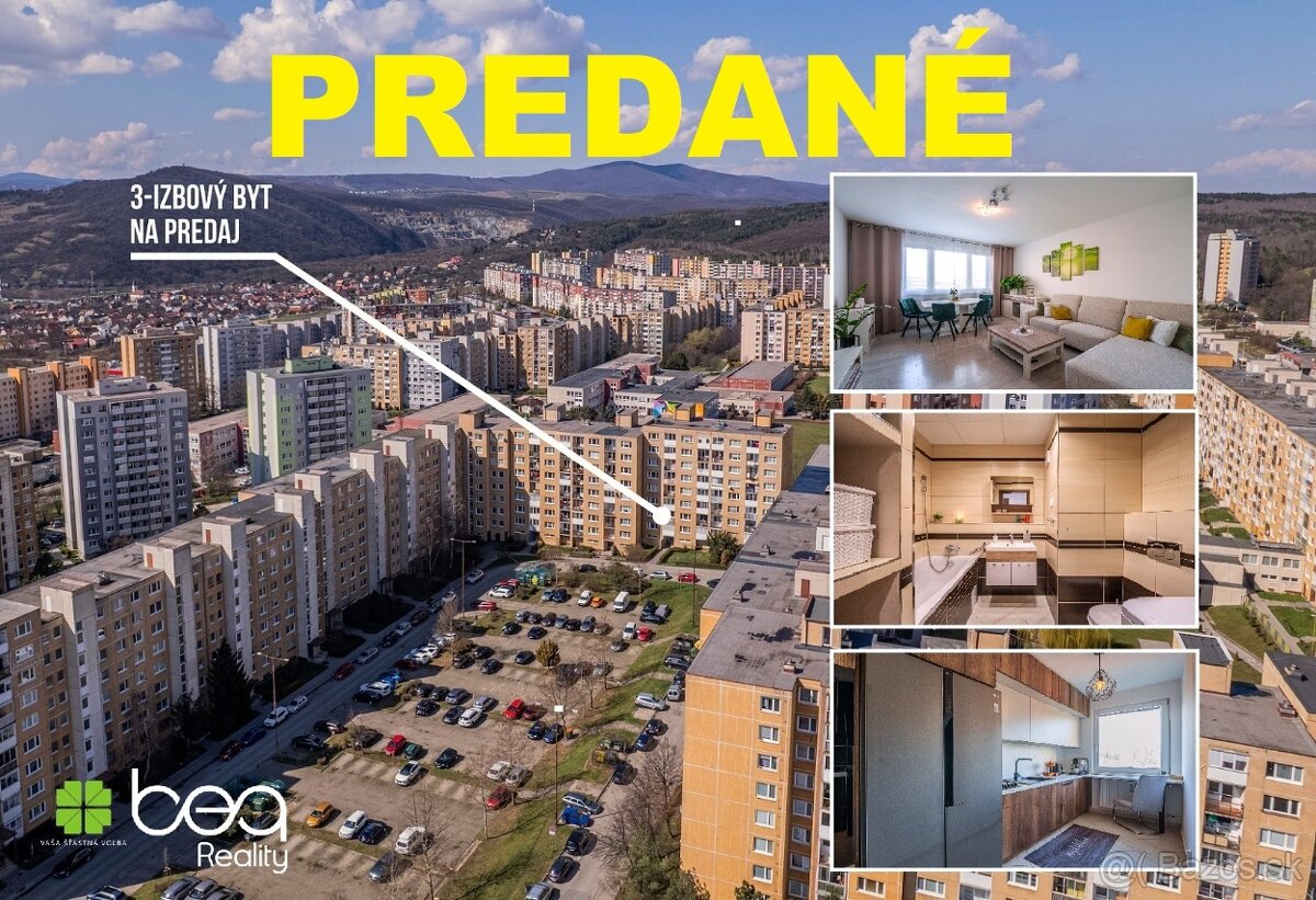 REZERVOVANÝ: 3-izb. zrenovovaný byt s lodžiou, Košice