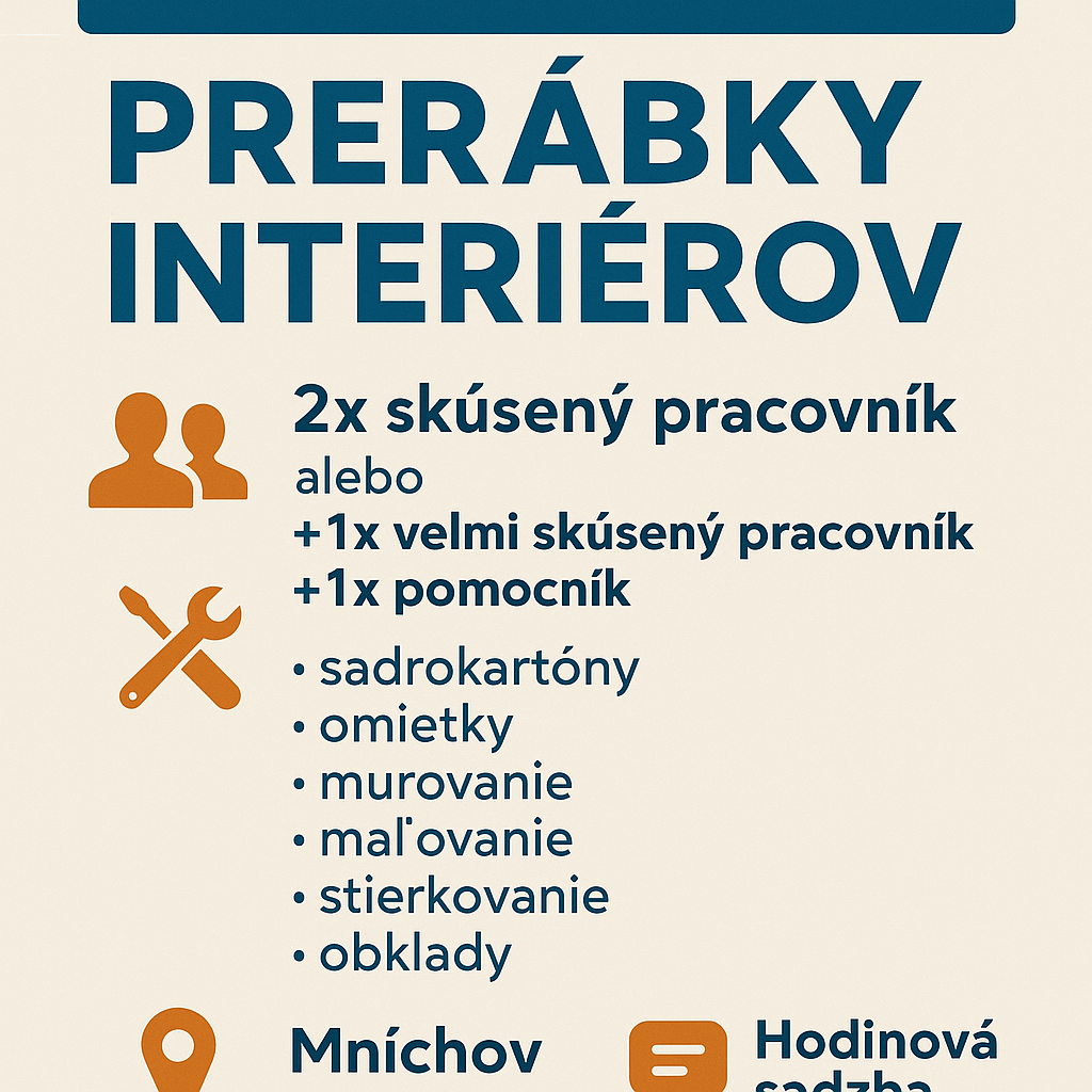 Pracovníci na prerábky interiérov - Murári/ Maliari NEMECKO